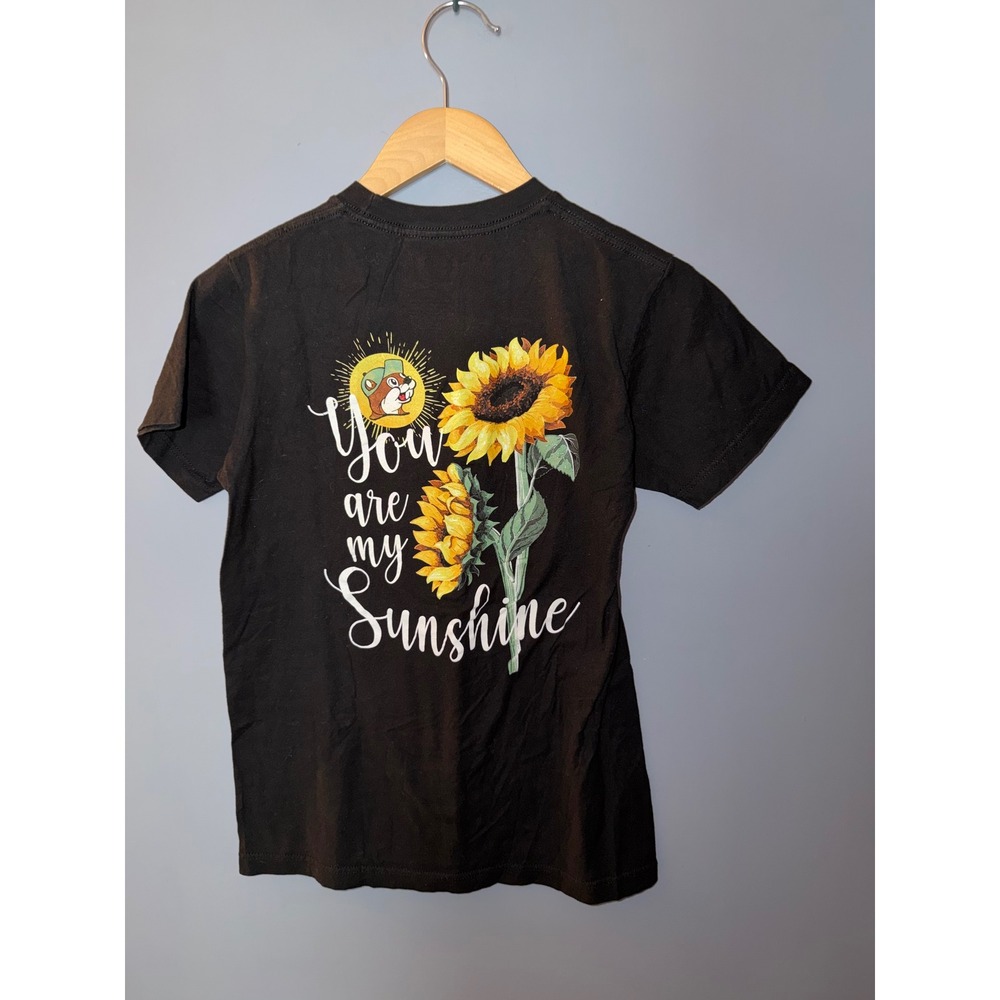 Buc-ees Womens Small Black Sunflower You Are My Sunshine Graphic T-Shirt Cotton